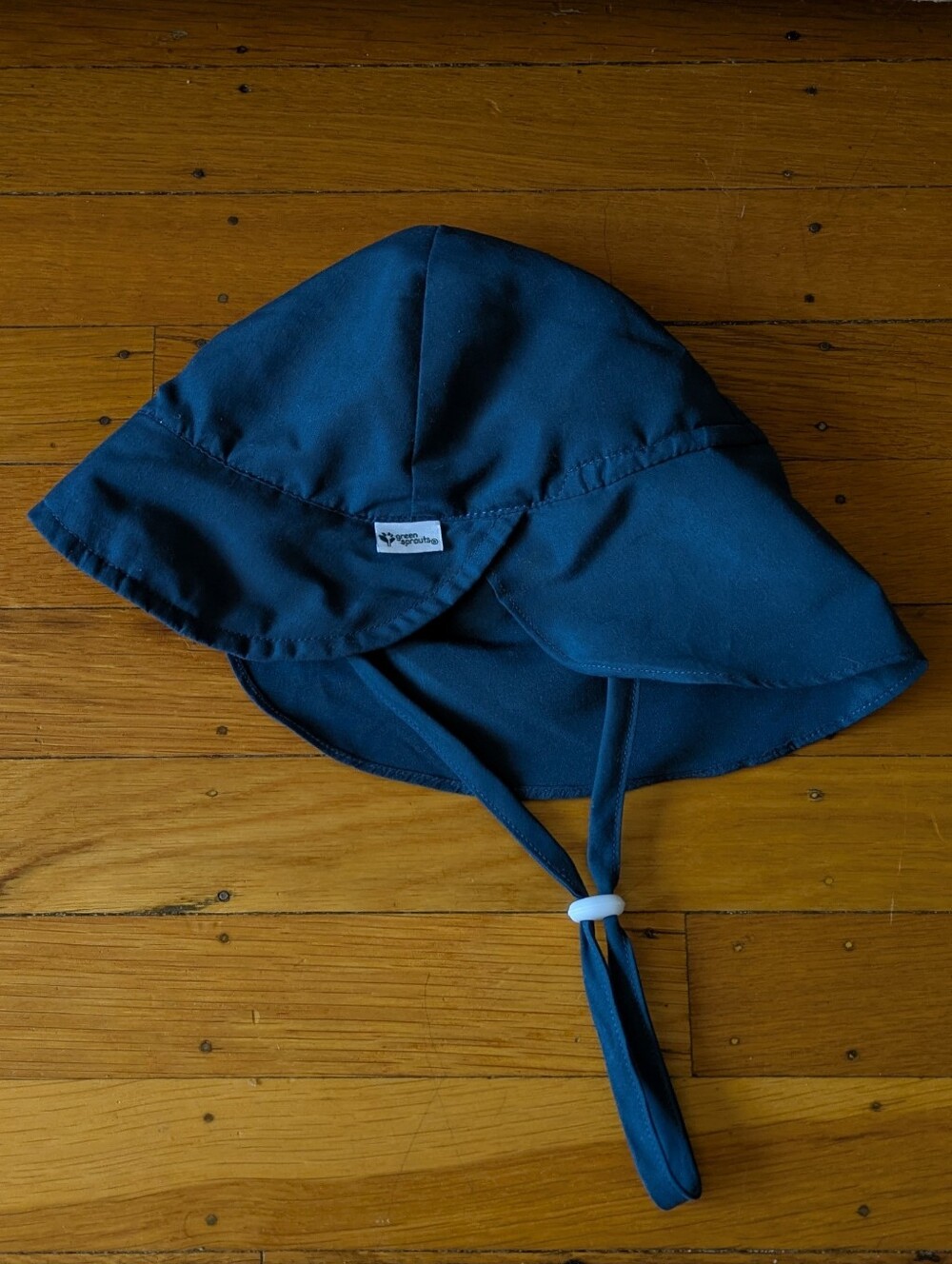 Navy "Green Sprouts" Unisex-Baby Flap Sun Protection Swim Hat 0-6m